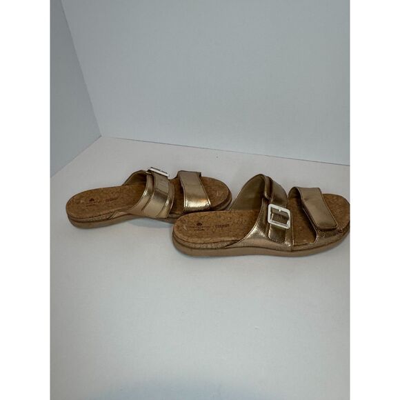 Cloudsteppers by Clarks Shoes - CLOUDSTEPPERS by Clarks Slide Sandals Step June Sun Rose Gold Size 9